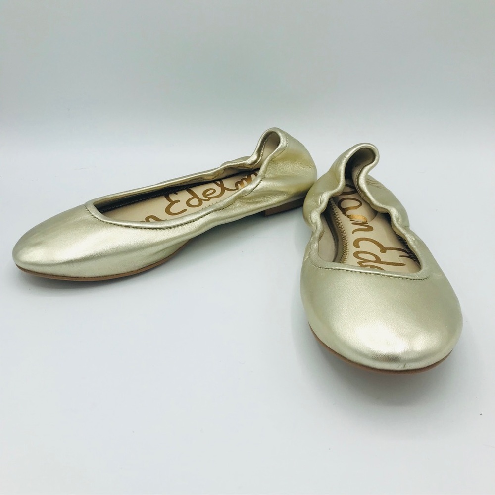 NWOB SAM EDELMAN GOLD BALLET FLATS - Picture 5 of 7
